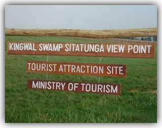 Let's Go to the Kingwal Swamp Sign by ministry of Tourism at Kingwal.